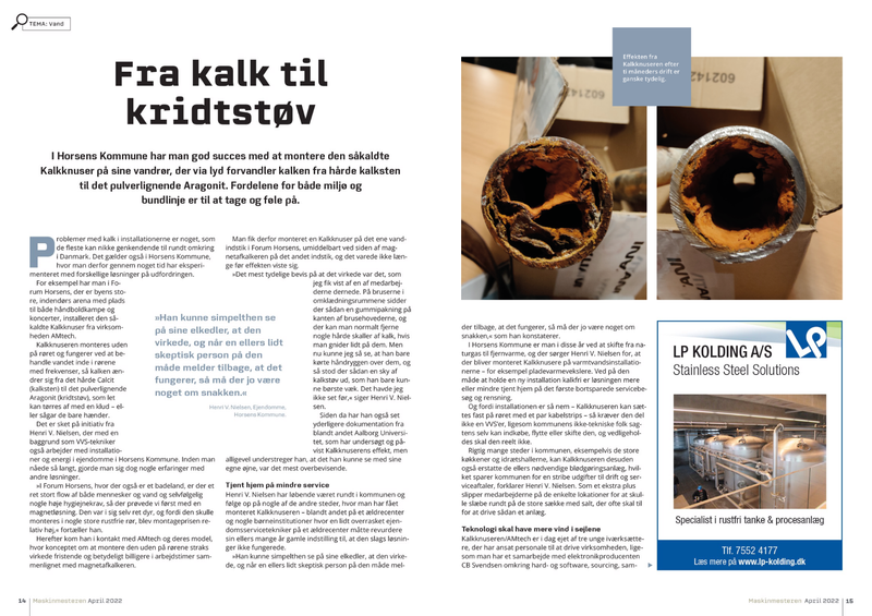 Maskinmesteren: "Fra kalk til kridtstøv"